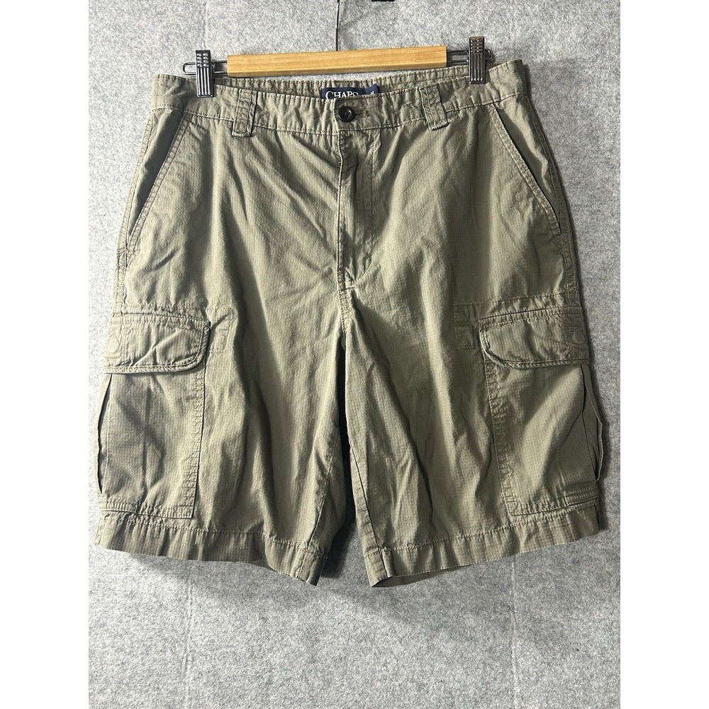 Chaps Hampton Light Khaki Color Shorts For Men, Bottom Pockets Cargo,Size 32
